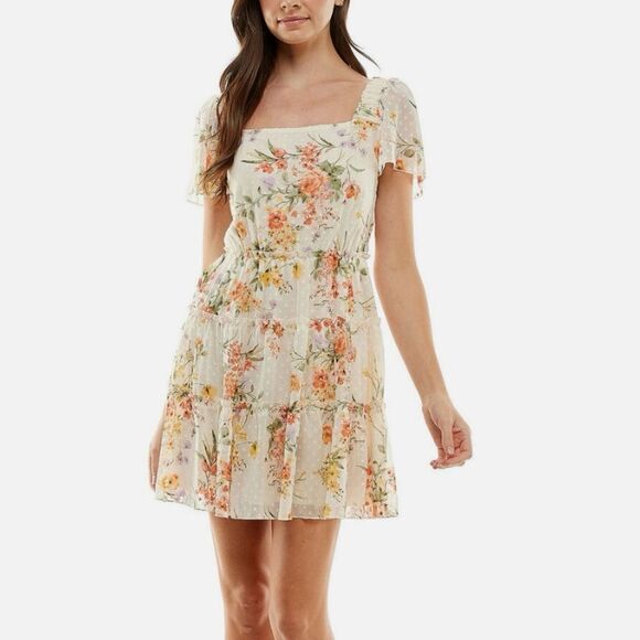 Flowy Fairycore Floral Whimsical Tiered Spring Dress Women's Size 11 - Picture 2 of 16